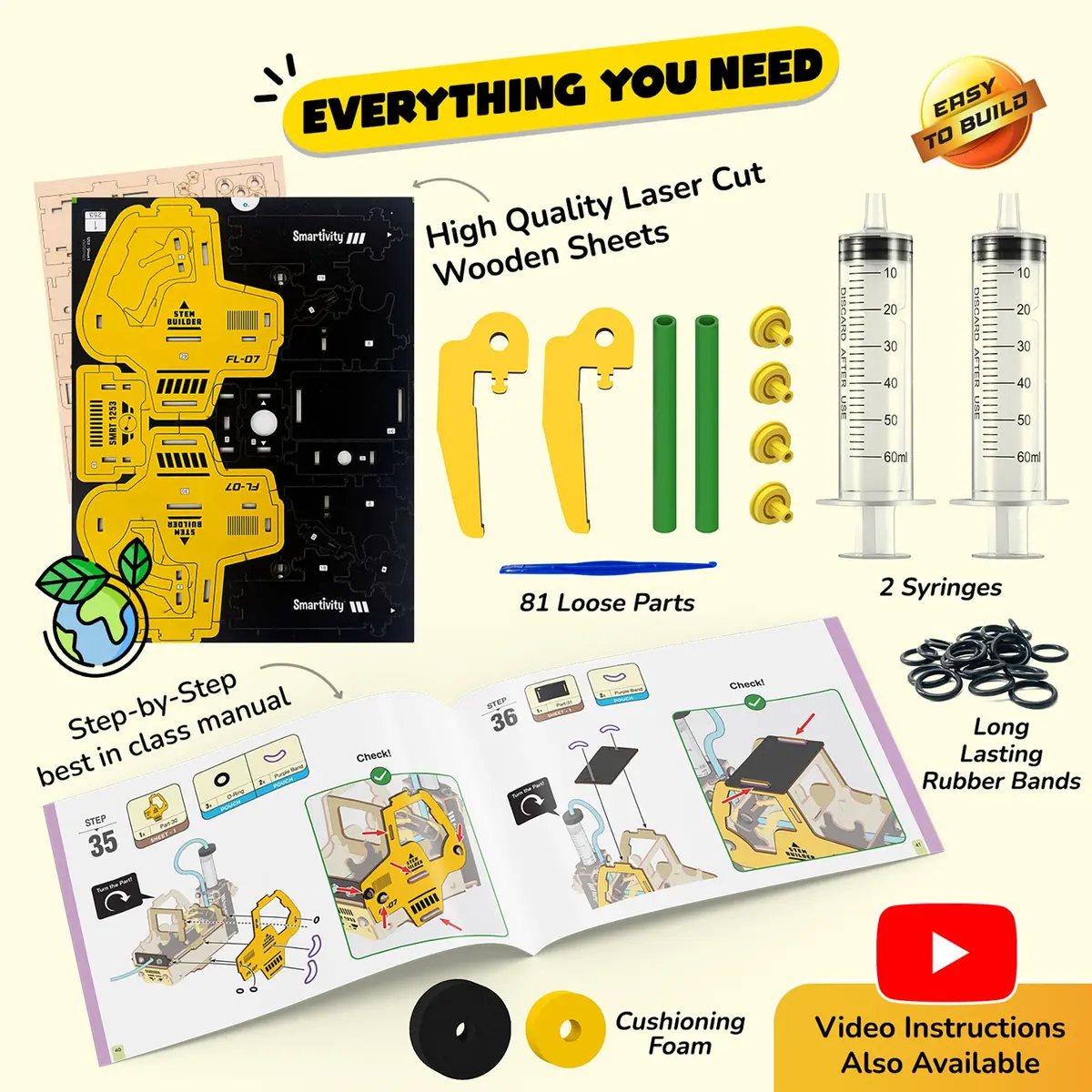 Smartivity Hydraulic Forklift - Stem Diy Science Kit For Kids 1
