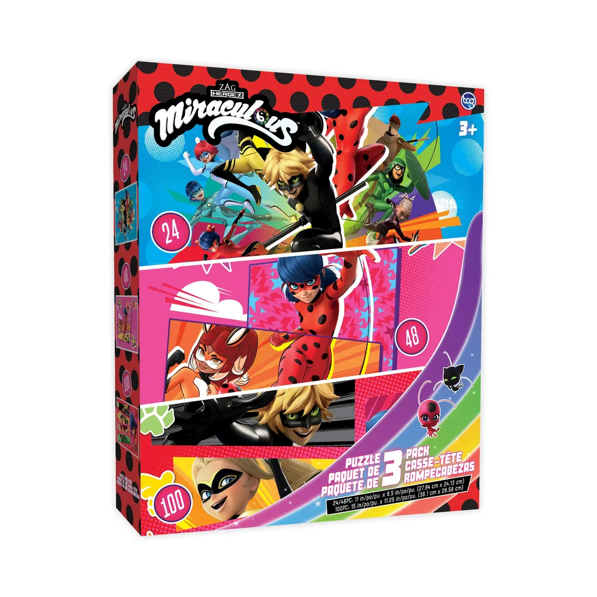 Miraculous Ladybug & Cat Noir 3 Pack Puzzles 1
