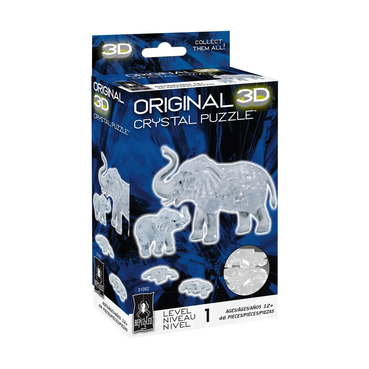 Bepuzzled 3D Crystal Elephant And Baby Puzzle - 46 Pcs 2