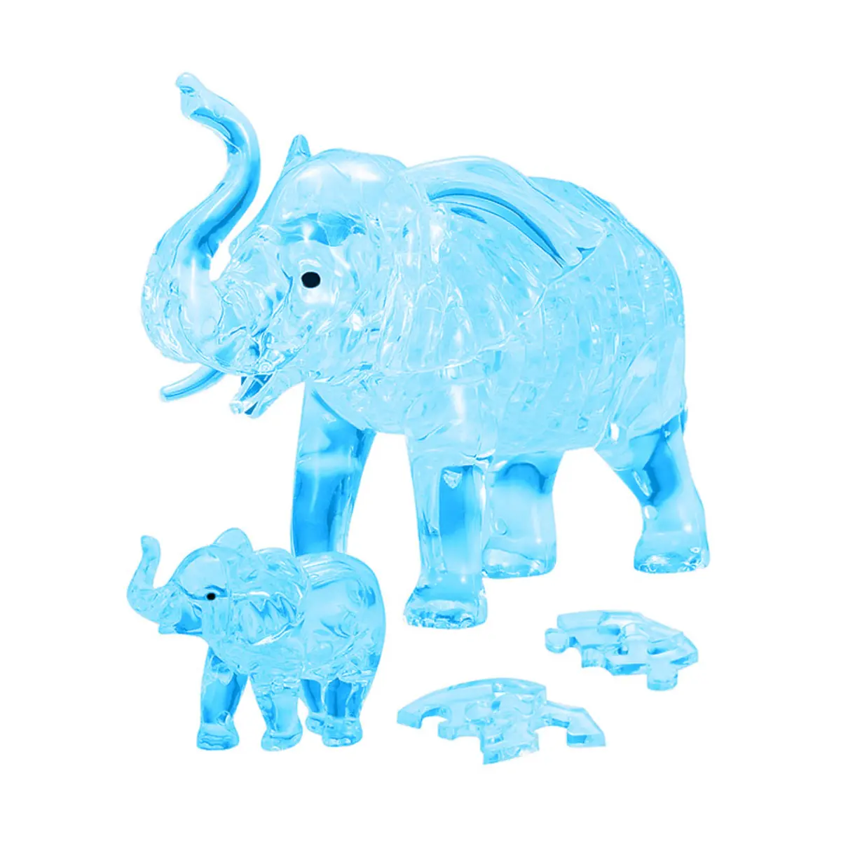 Elephant & Baby Blue 3D Crystal Puzzle - 46 Pcs 1