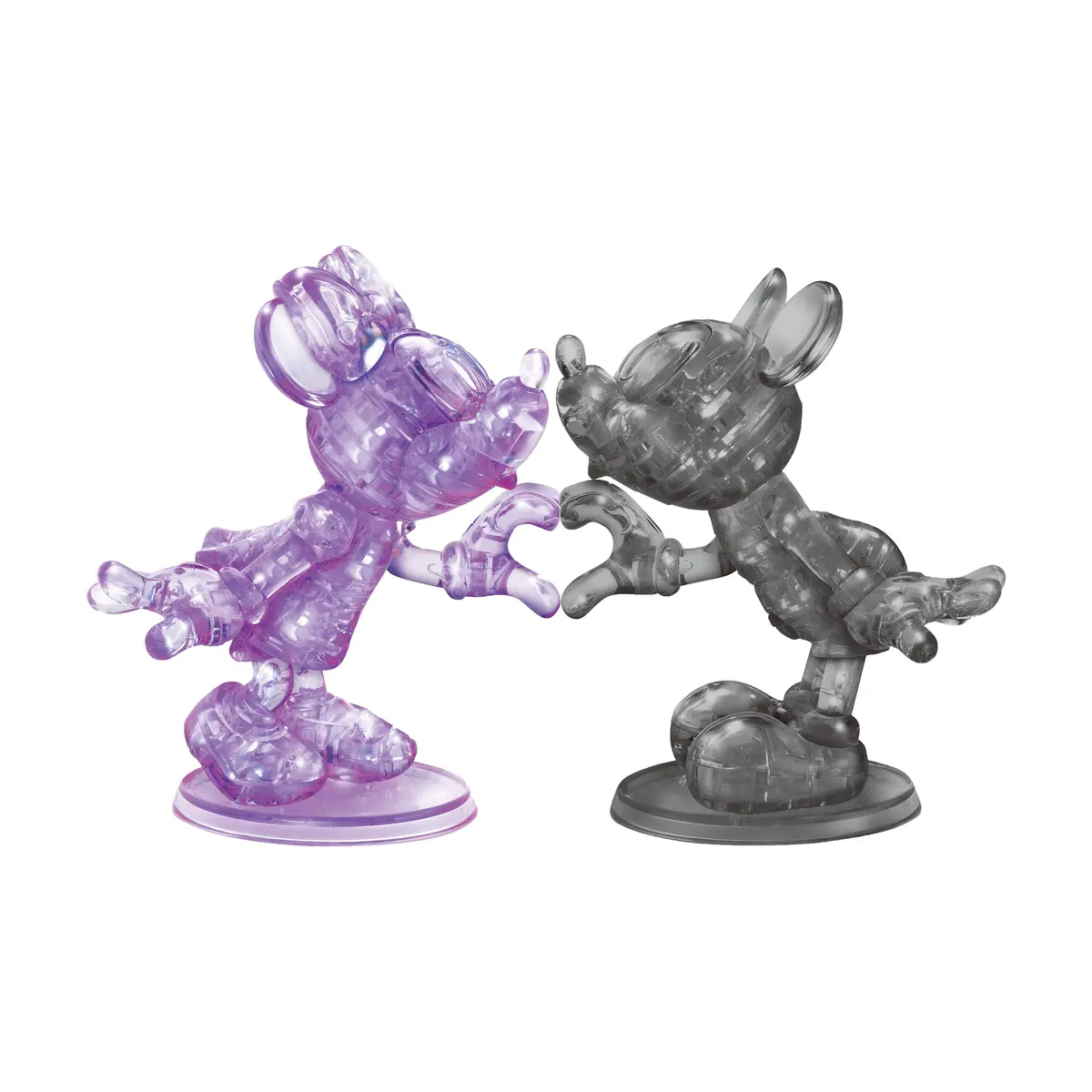 Disney 3D Crystal Puzzle - Minnie & Mickey Heart Deluxe - 68 Pc 1