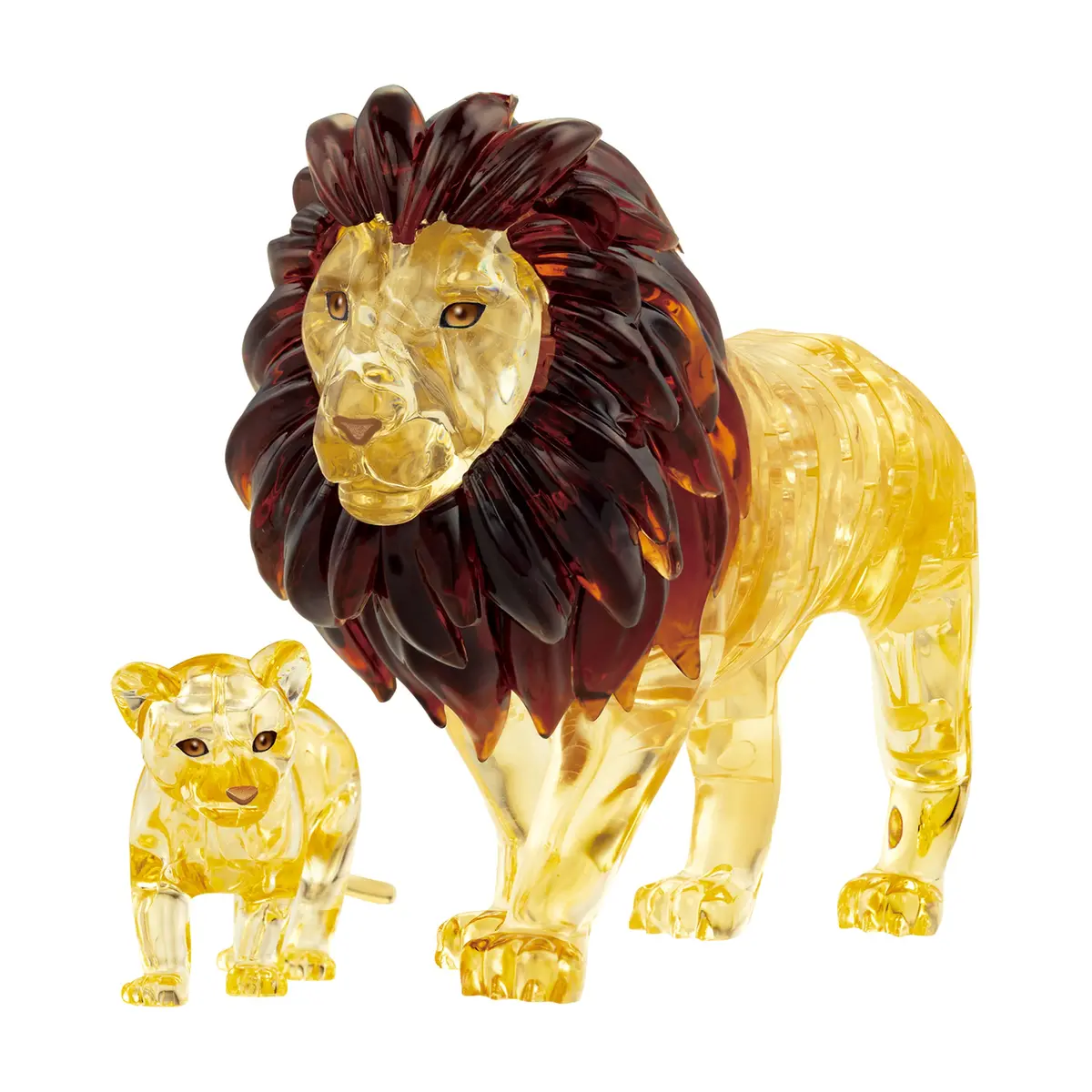 3D Crystal Puzzle - Lion And Baby (Gold): 55 Pcs 1