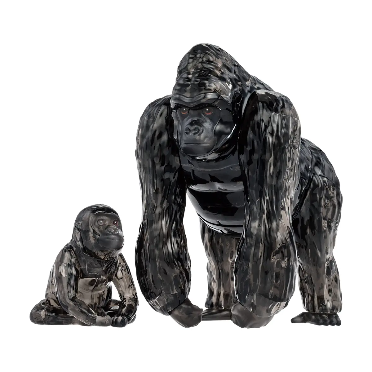 3D Crystal Puzzle - Gorilla And Baby (Black): 48 Pcs 1