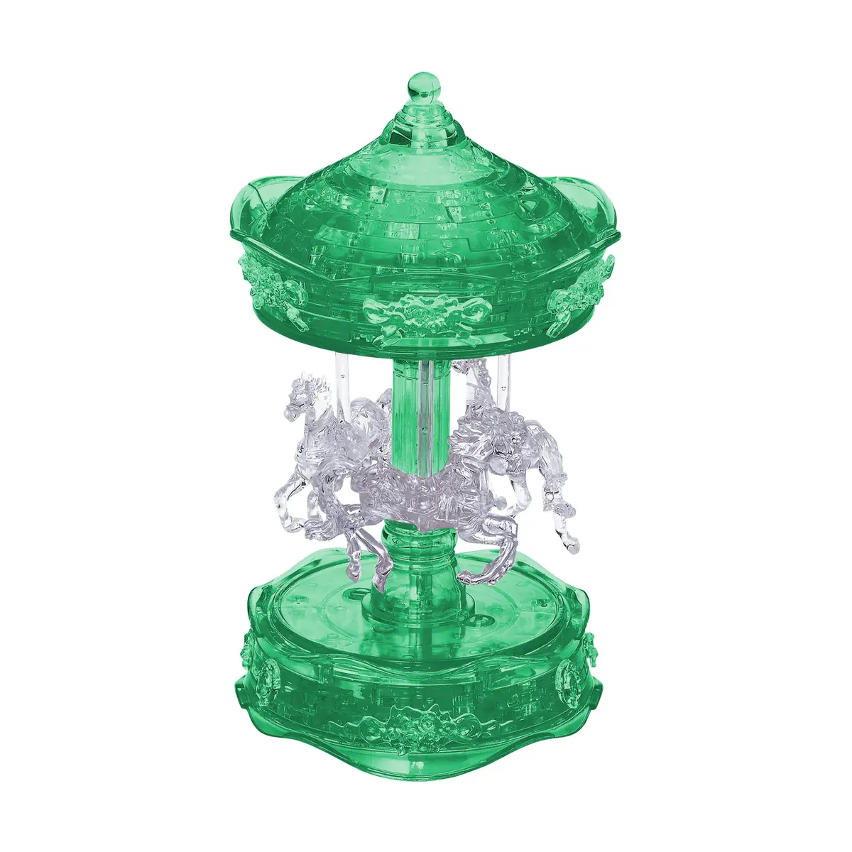 Bepuzzled 3D Crystal Carousel Puzzle - Enchanting Green/White, 83 Pieces 1