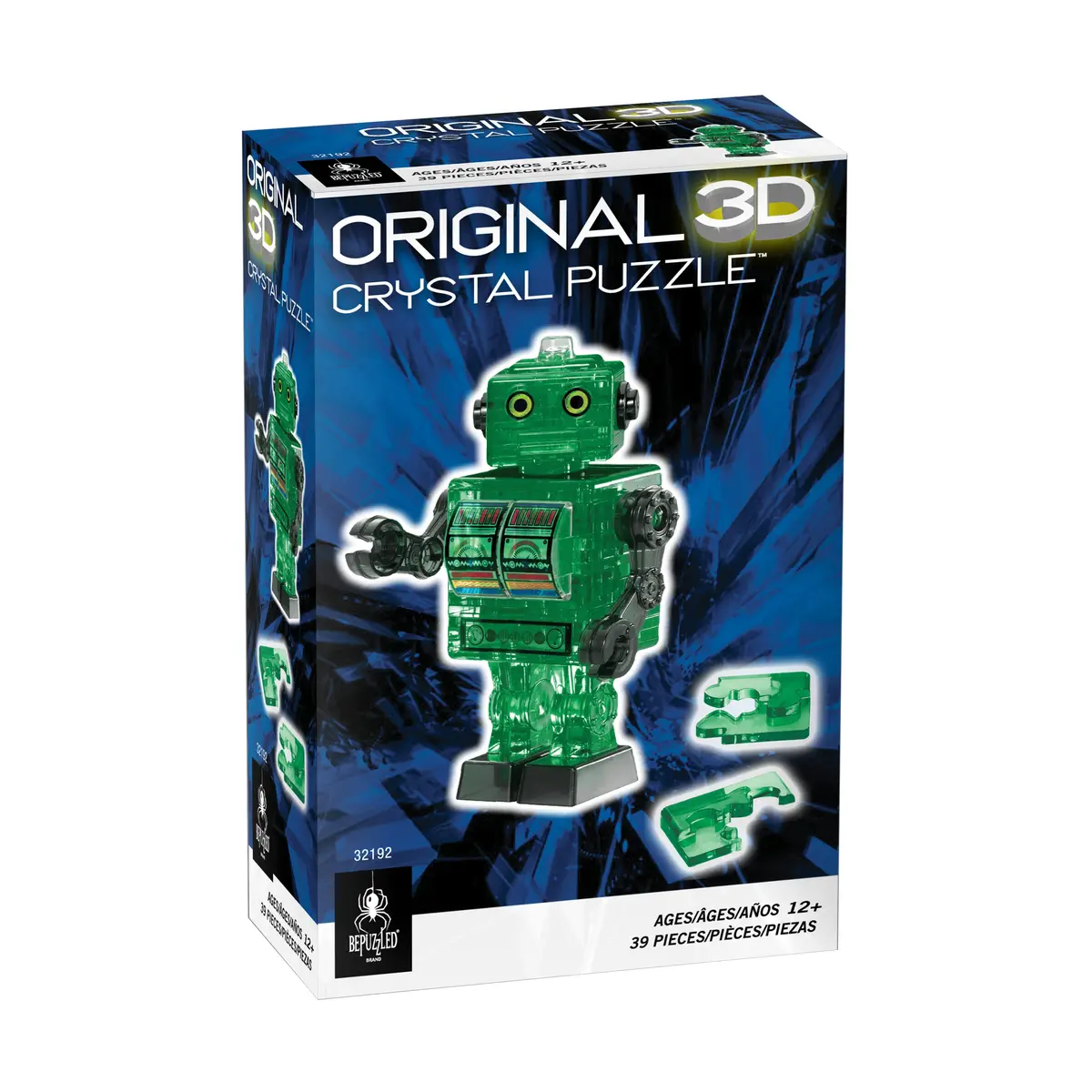 Bepuzzled 3D Crystal Puzzle - Tin Robot (Green), 39 Pcs 2