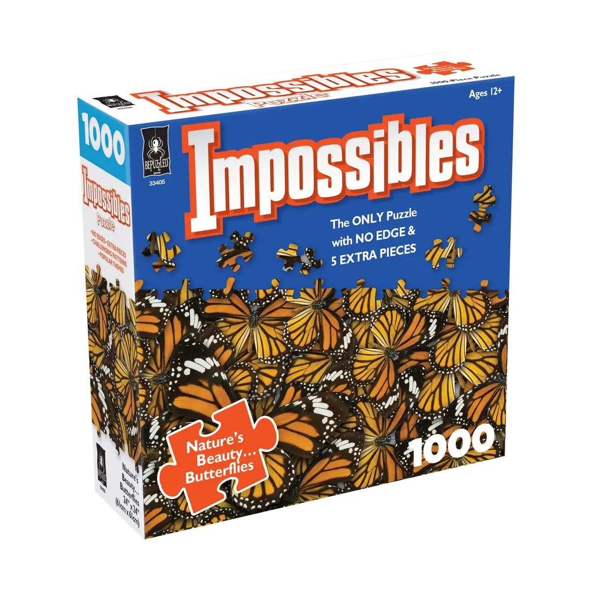Bepuzzled Impossibles Borderless Butterfly Puzzle - 1000 Pc 1