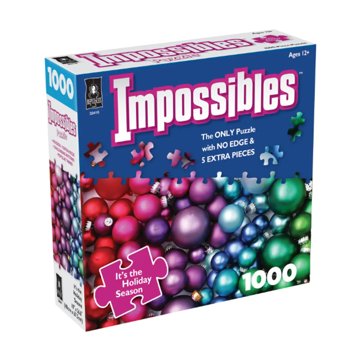 University Games Christmas Rainbow Gradient Impossible Jigsaw Puzzle - 1000 Pc 1