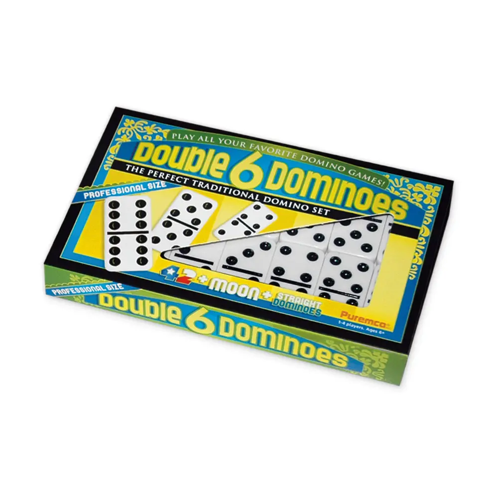 Double 6 Black Dot Dominoes Professional Size Game Set 1
