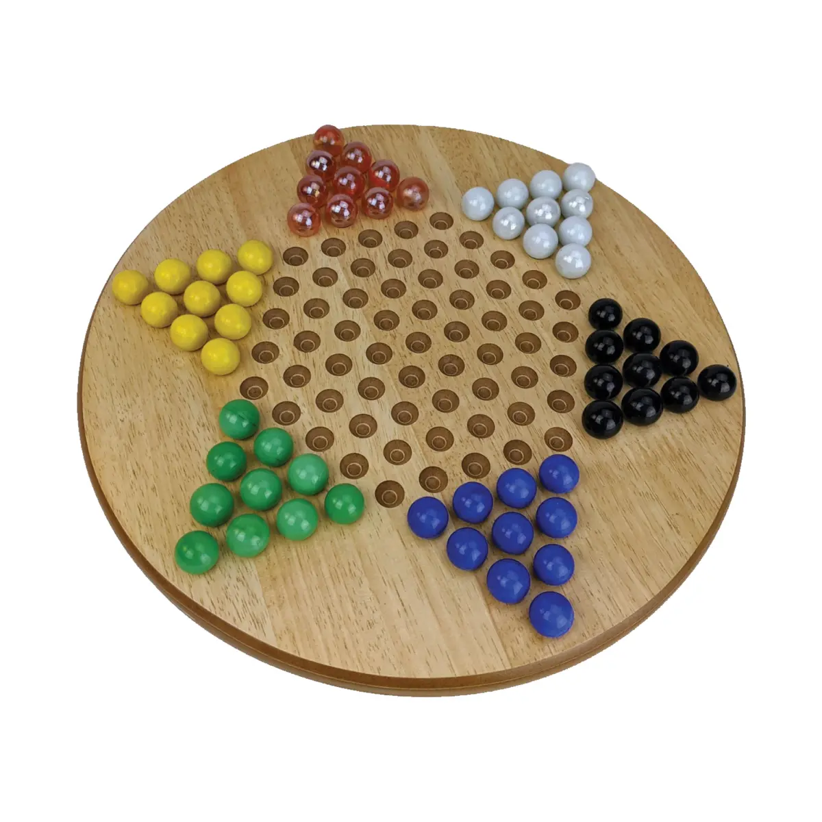 Classic Wooden Chinese Checkers Board Game With Glass Marbles 1