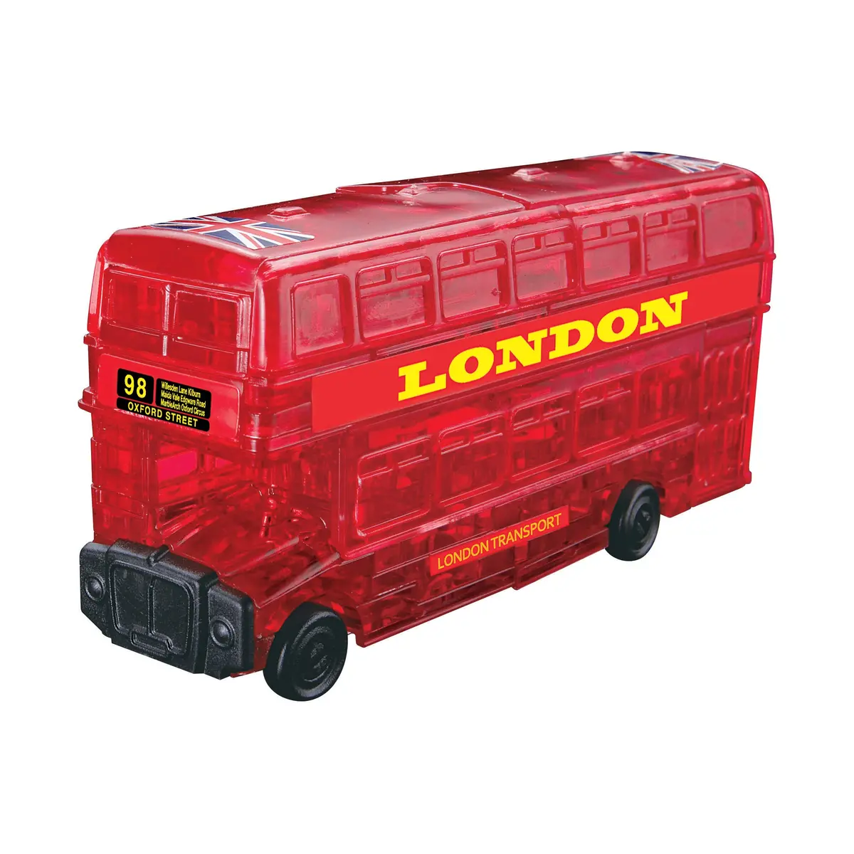 Charming London Bus 3D Crystal Puzzle - Radiant Red, 53 Pieces 1