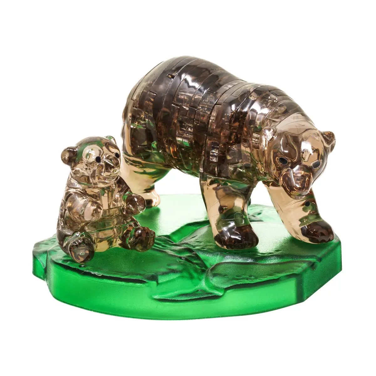 3D Crystal Puzzle - Brown Bear And Baby: Enchanting Wilderness Adventure, 40 Pcs 1