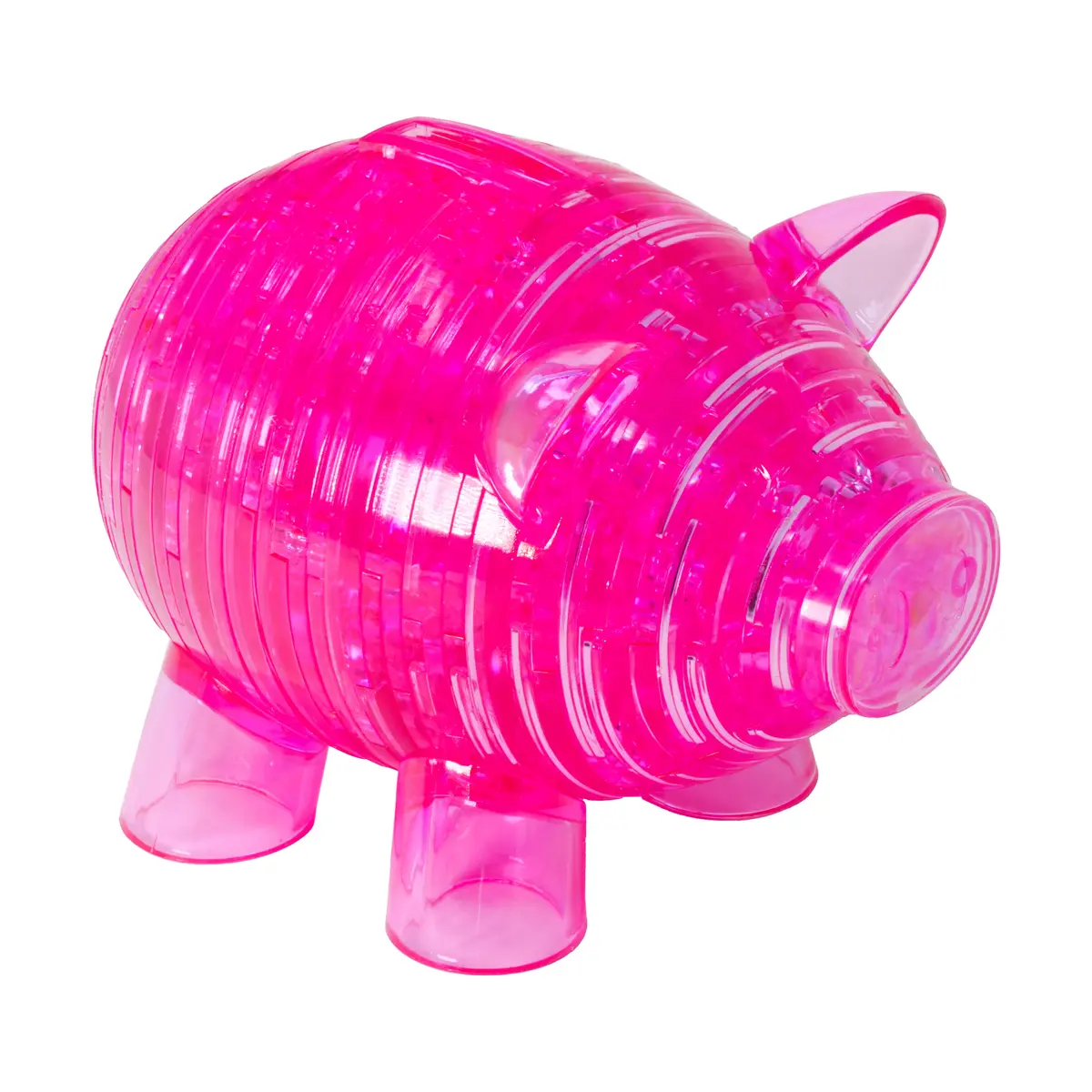 Deluxe Crystal Piggy Bank Kit - Hot Pink, 93 Piece 3D Puzzle 1