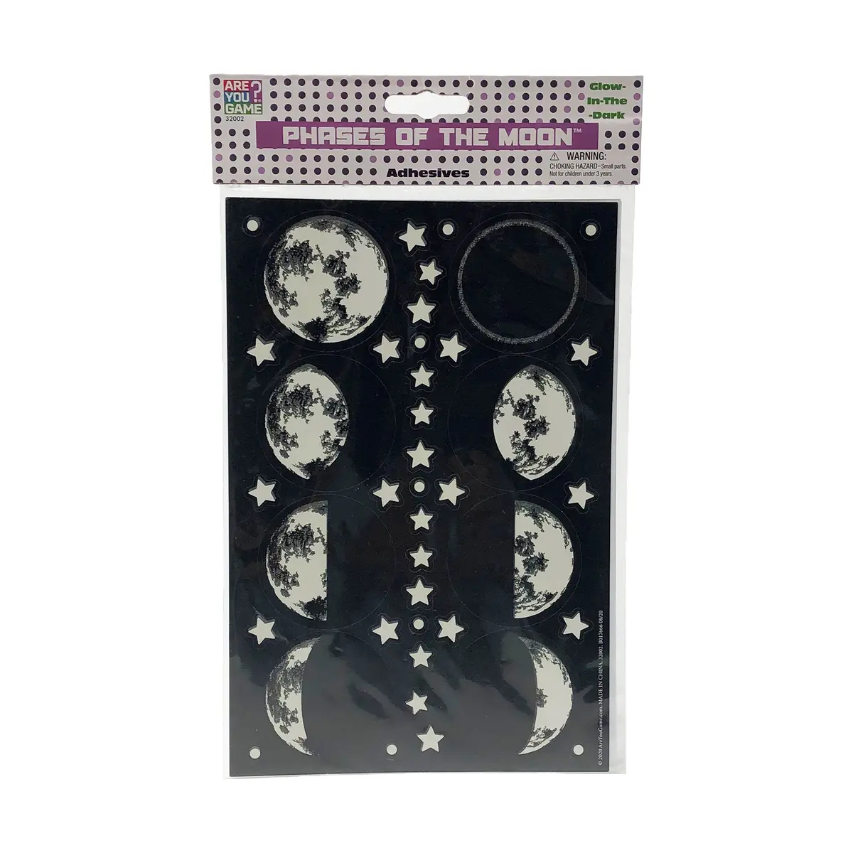 Luminous Moonlight Magic: Glow-In-The-Dark Phases Of The Moon Adhesives 1