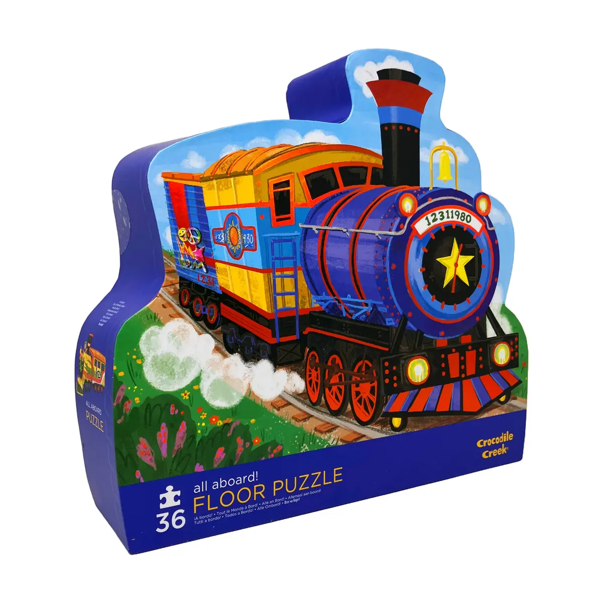 All Aboard! Vibrant Train Floor Puzzle - 36 Pc 1