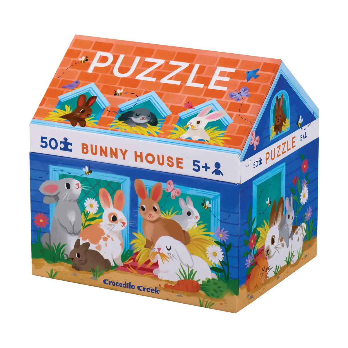 Bunny House Puzzle - Whimsical 50 Pc Jigsaw 1