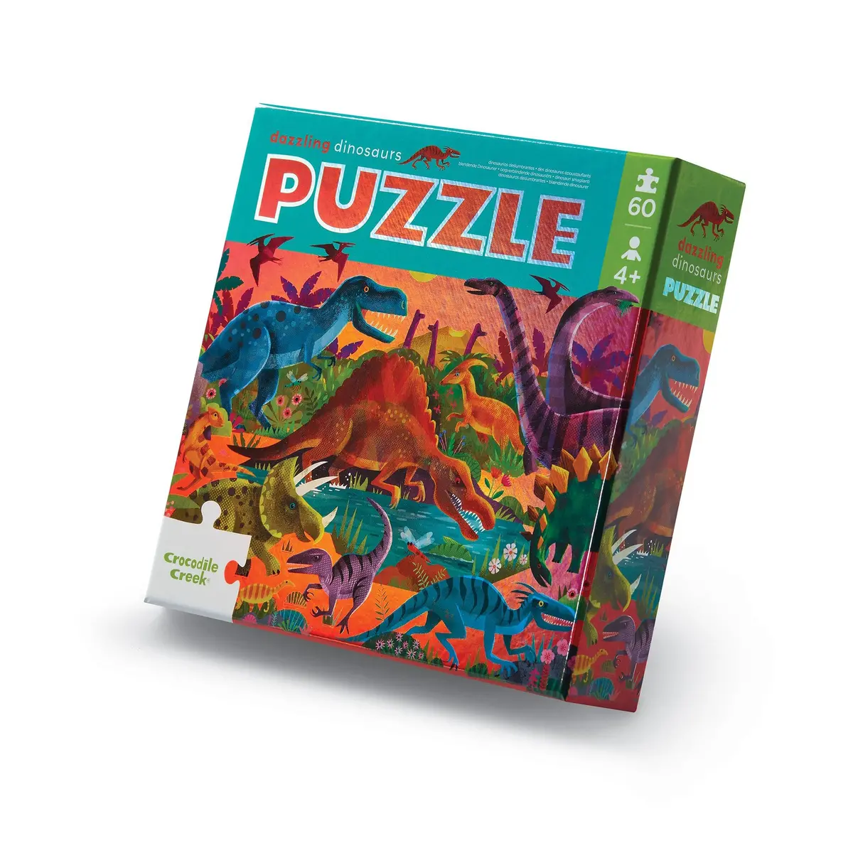 Crocodile Creek Dazzling Dinosaurs Holographic Jigsaw Puzzle - 60 Pc 1