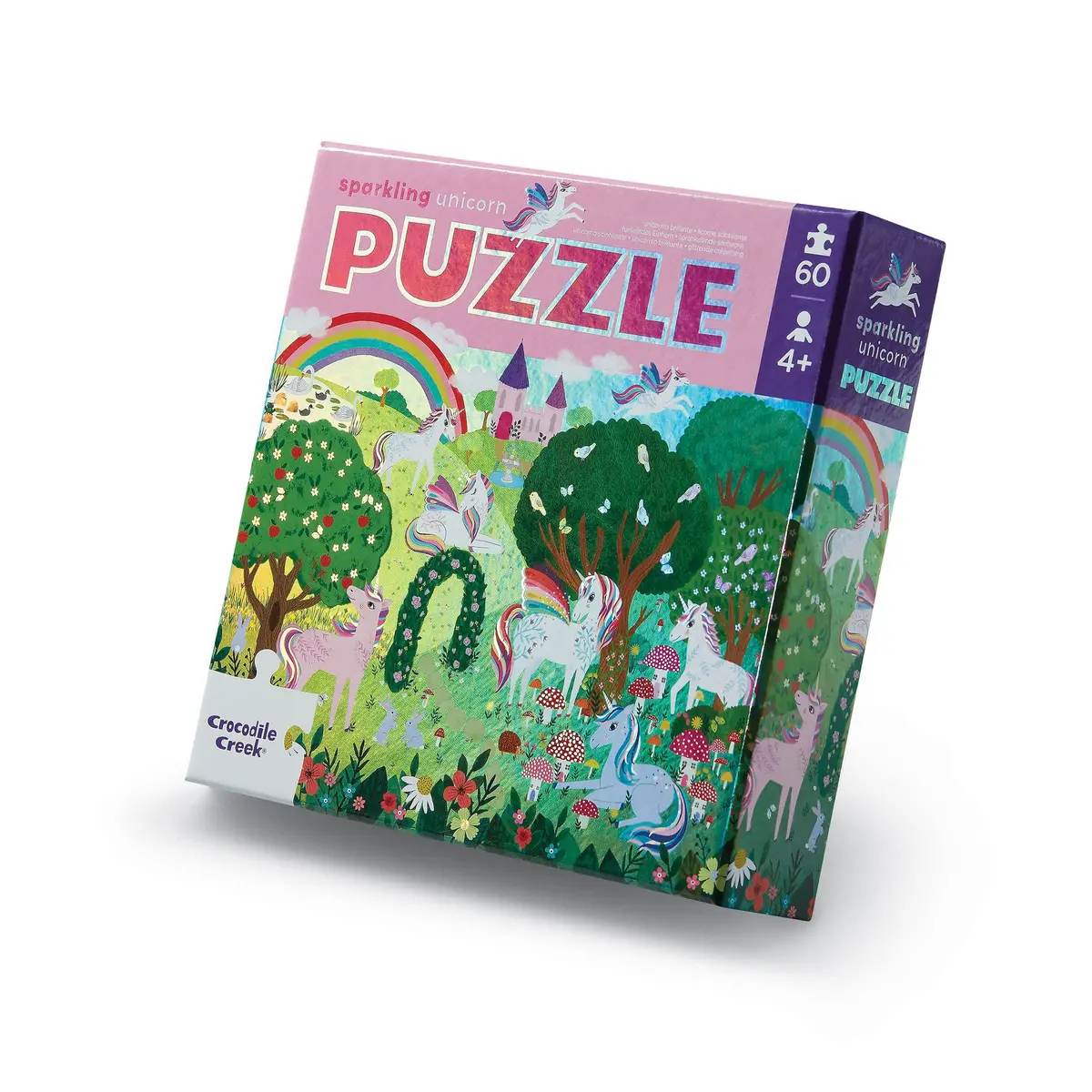 Crocodile Creek Sparkling Unicorn 60-Piece Holographic Foil Puzzle 1