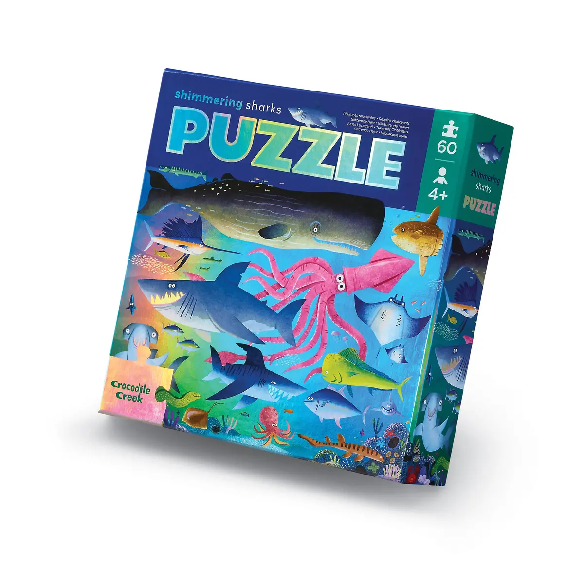 Crocodile Creek Shimmering Sharks Holographic Jigsaw Puzzle - 50 Pc 1
