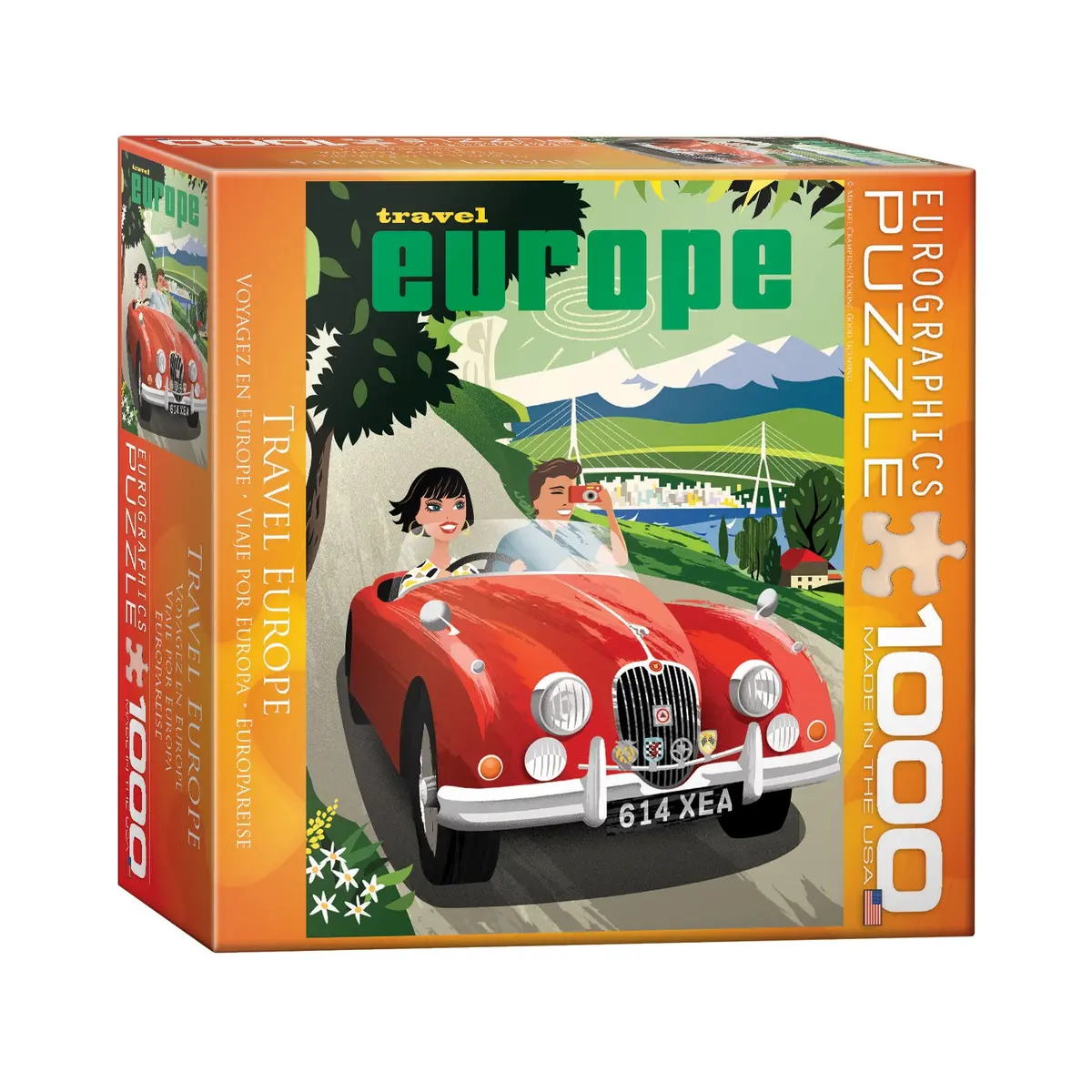 Vintage European Tour Jigsaw Puzzle - 1000 Pc 1