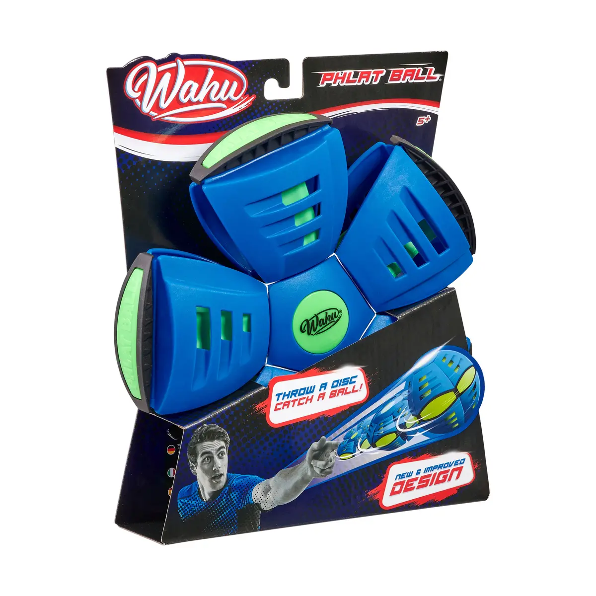 Wahu Phlat Ball Classic - Transforming Disc-To-Ball Toy, Blue 1
