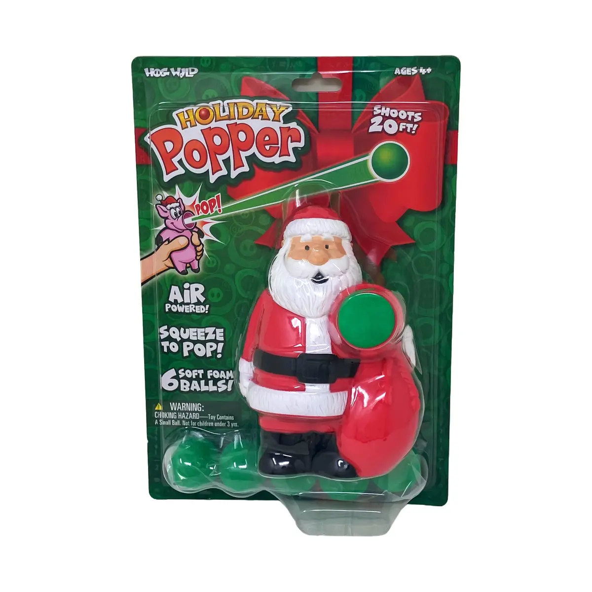 Hog Wild Santa Holiday Popper - Festive Foam Ball Launcher 1