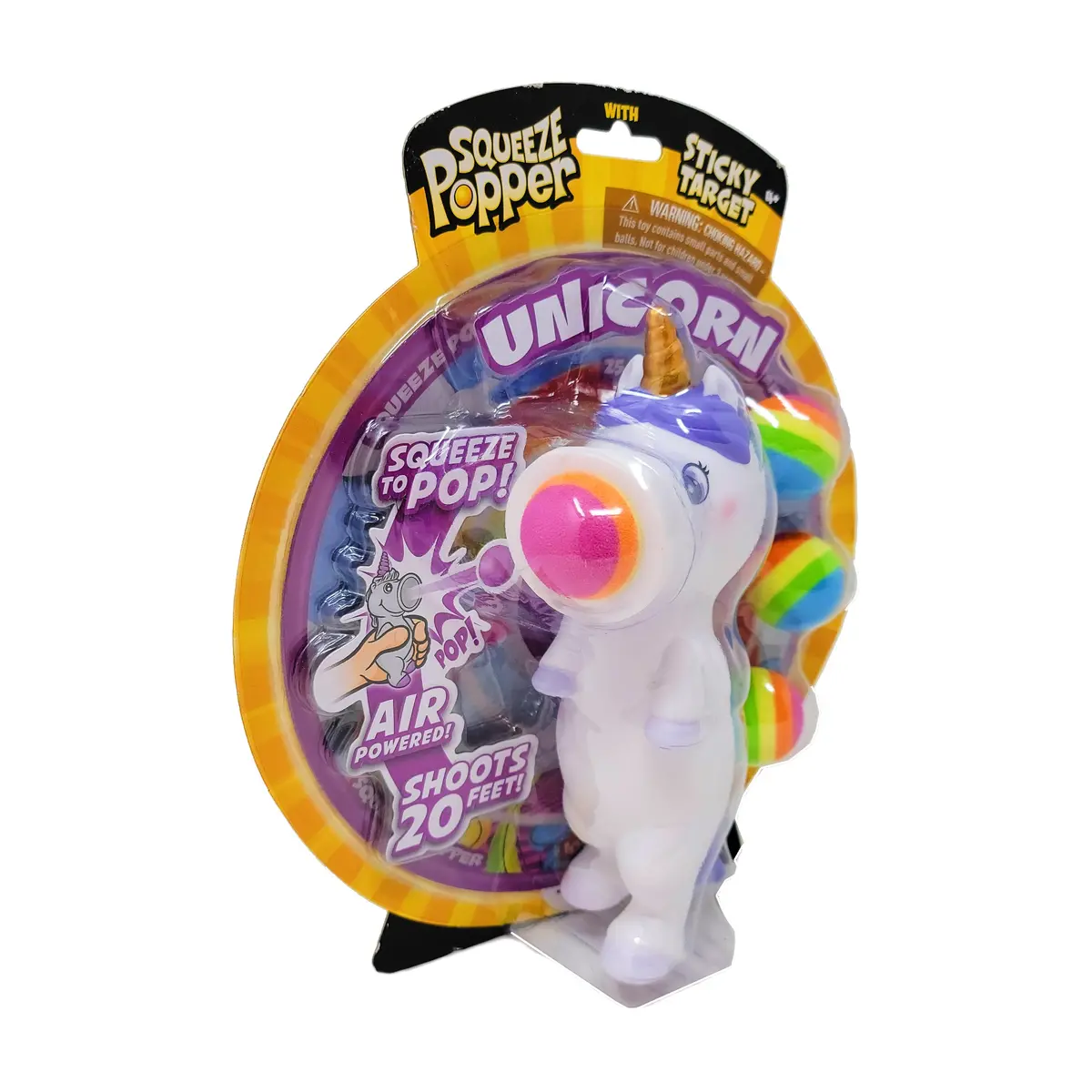Magical White Unicorn Squeeze Popper With Sticky Target 1