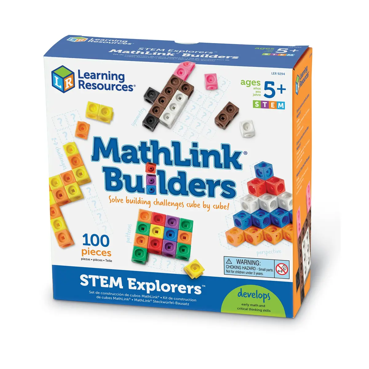 Stem Explorers Mathlink Builders - Colorful Construction Cubes 1