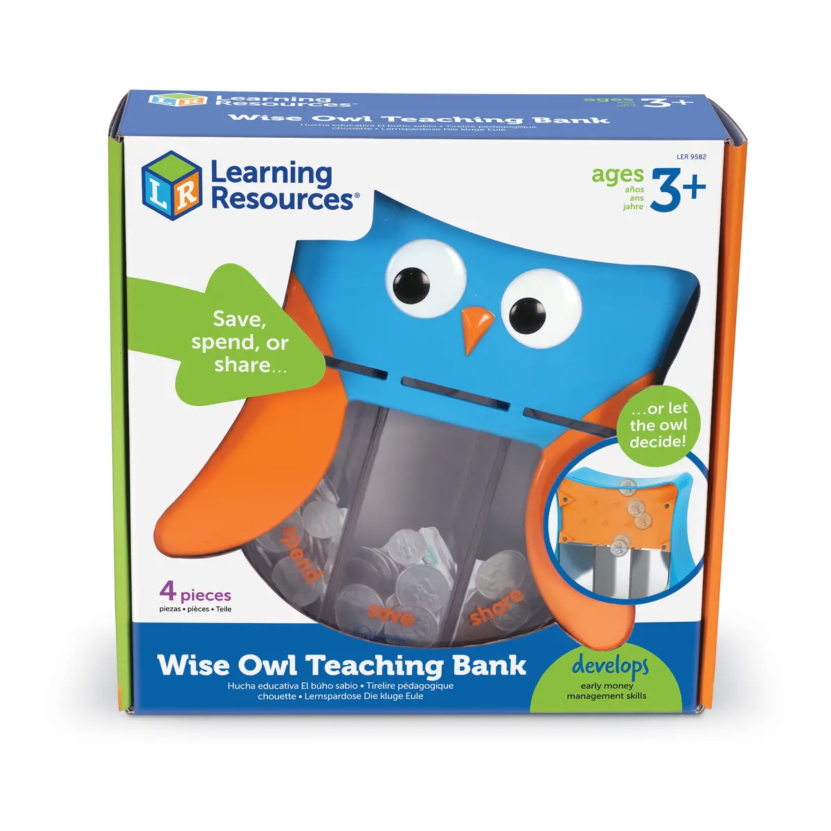 Wise Owl Teaching Bank - Interactive Money Management Toy 1
