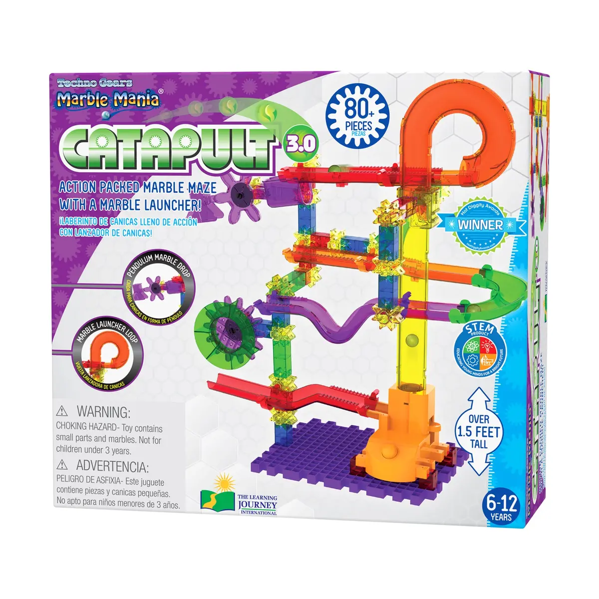 Techno Gears Marble Mania Catapult 3.0 - 80+ Piece Marble Maze Set 1