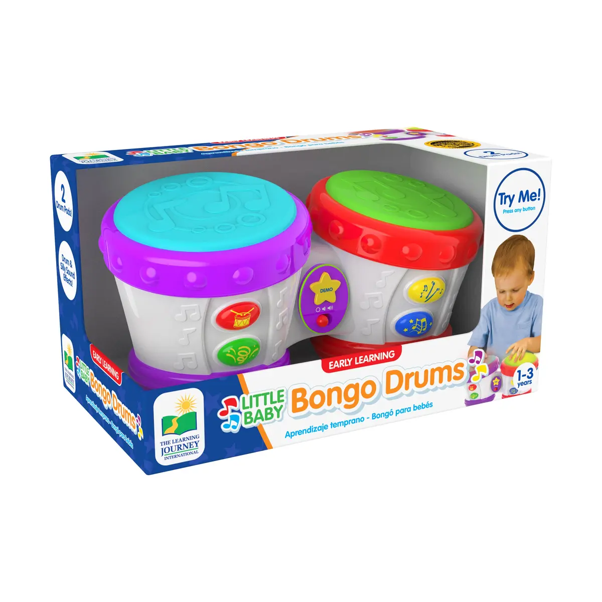 Early Learning Little Baby Bongo Drums Interactive Musical Toy 1