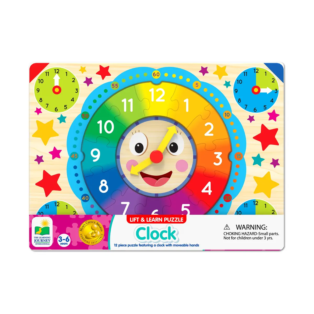 Colorful Time-Telling Lift & Learn Clock Puzzle - 12 Pc 1