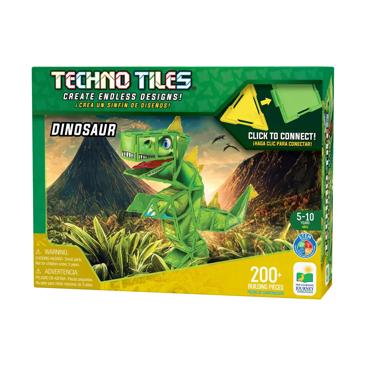 Techno Tiles - Dinosaur Creative Building Set, 200+ Pieces 1