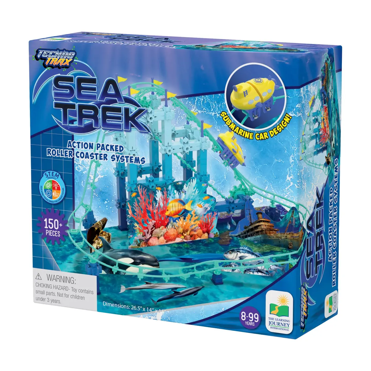 Techno Trax Sea Trek Roller Coaster Building Kit - 150+ Pieces 1