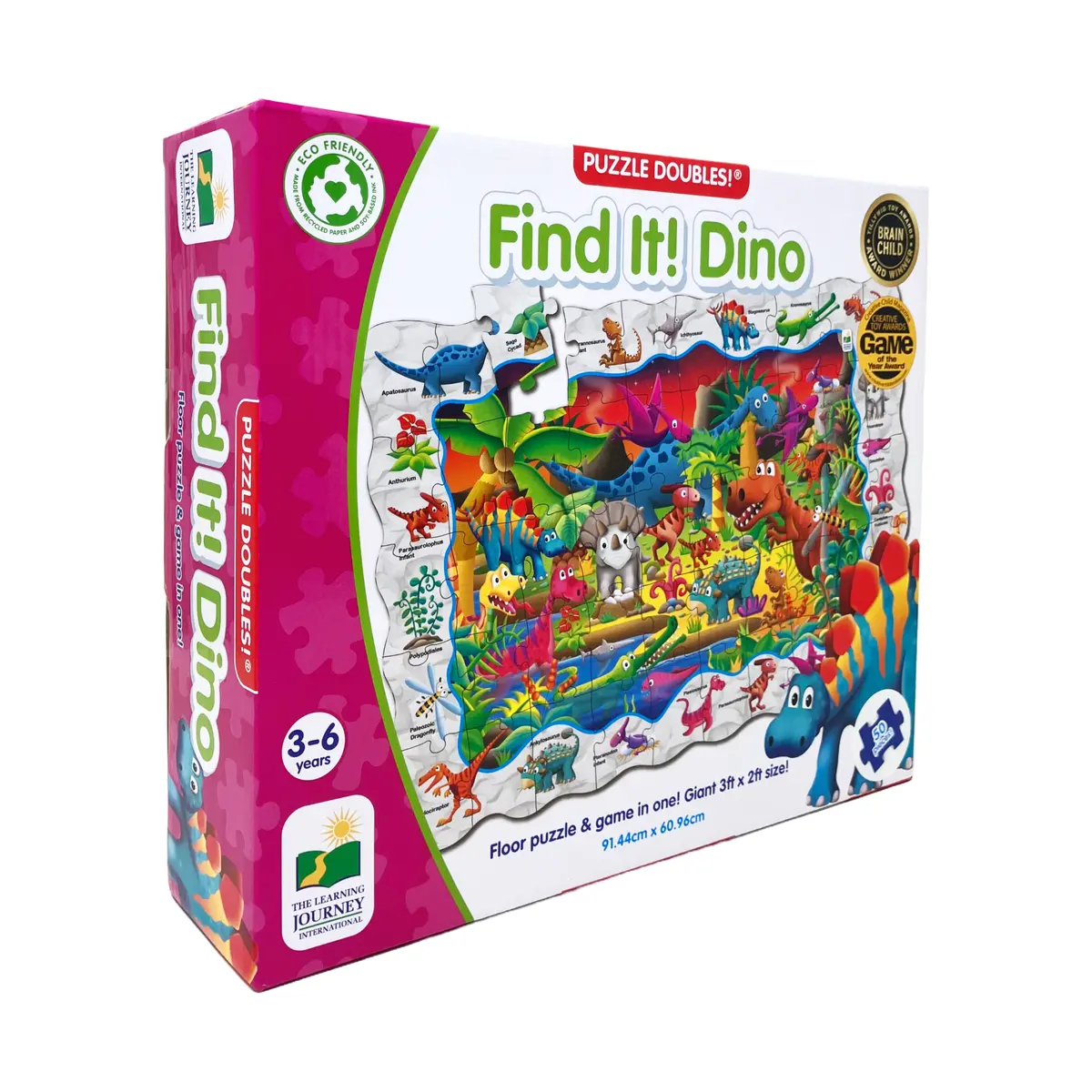Puzzle Doubles! Find It! Dino Floor Puzzle - 50 Pc 1