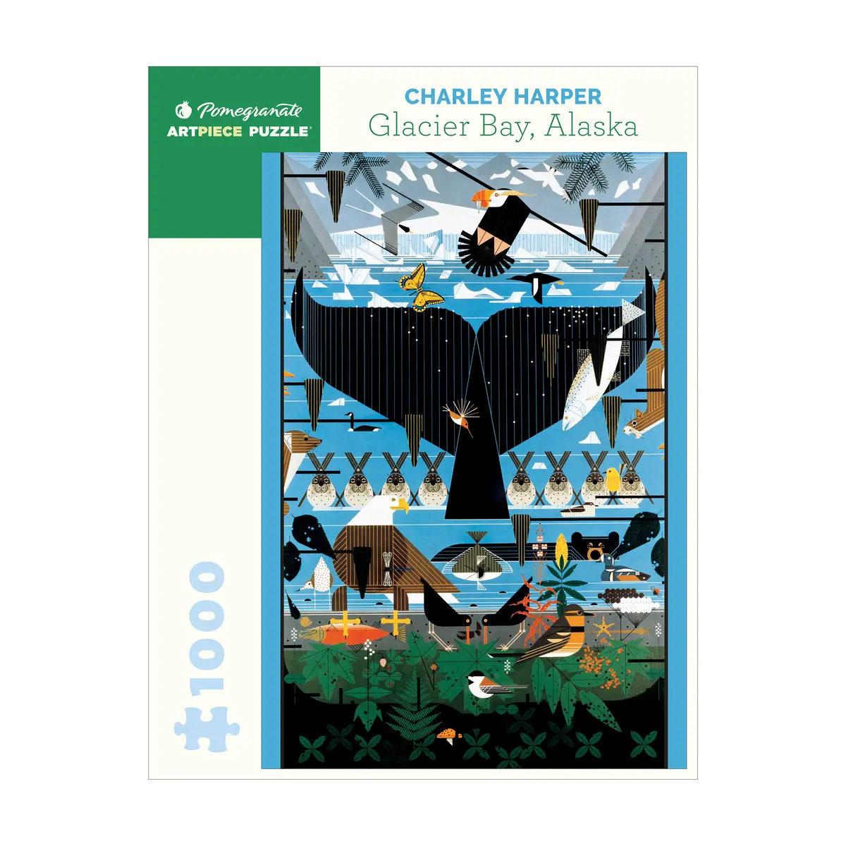 Pomegranate Charley Harper Glacier Bay Alaska Jigsaw Puzzle - 1000 Pc 1