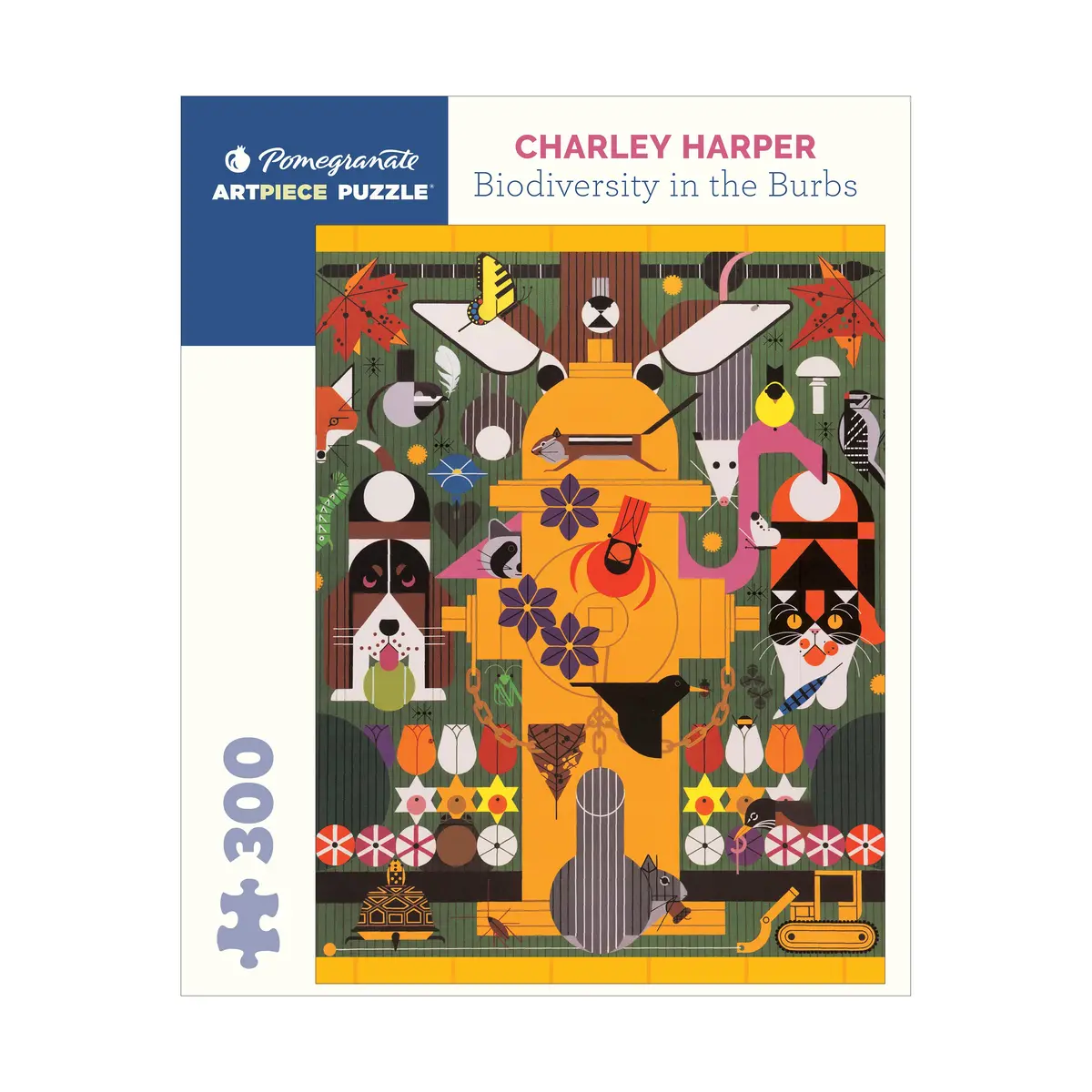 Pomegranatekids Charley Harper Biodiversity In The Burbs Puzzle - 300 Pc 1