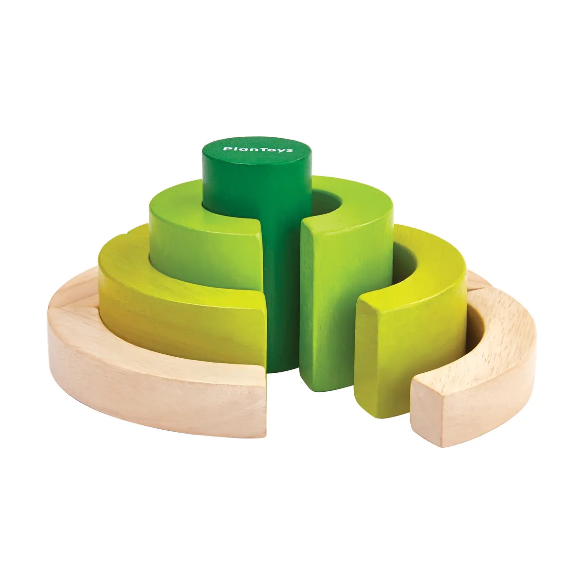 Plan Toys Colorful Curve Blocks Set - Educational Circle Building Game 1