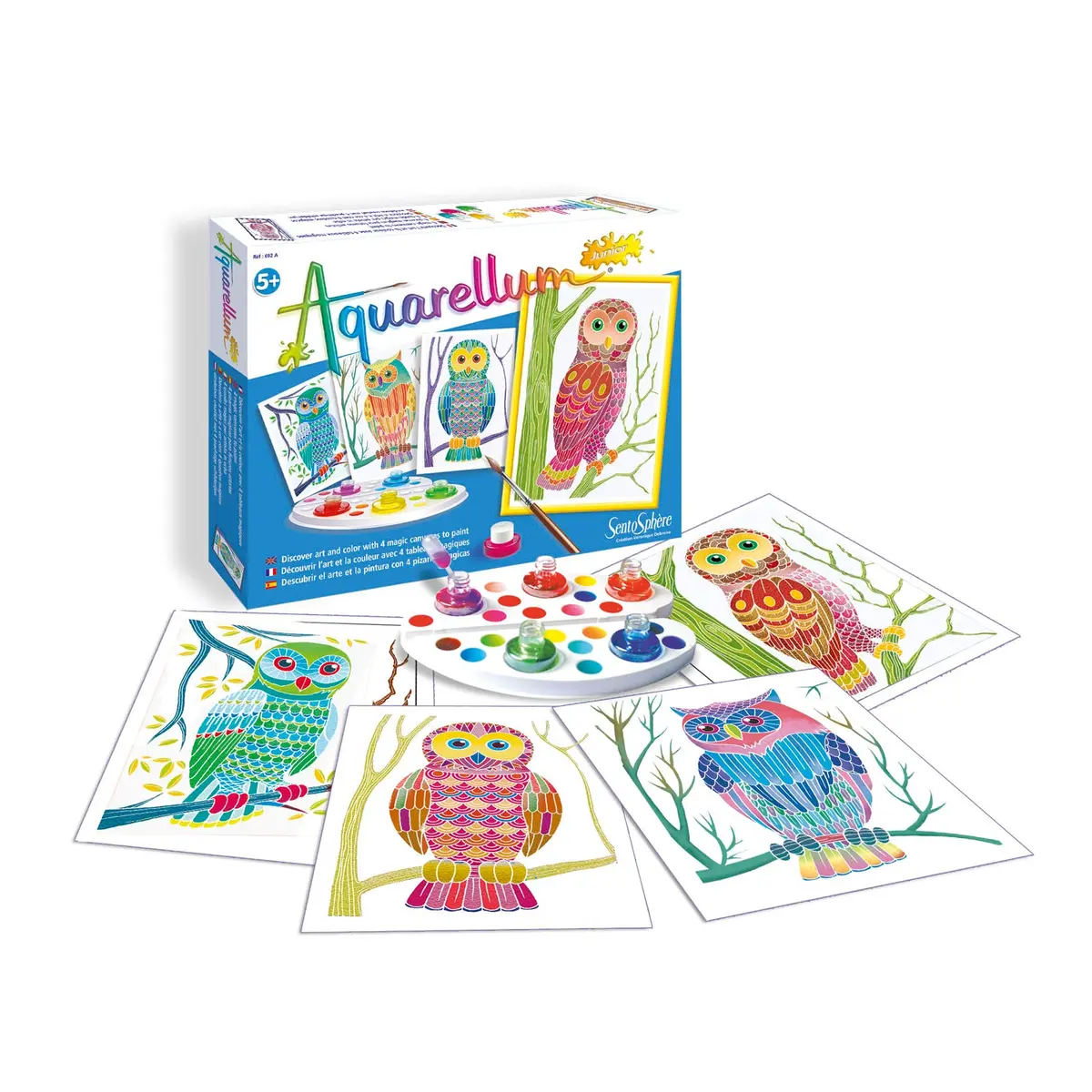 Aquarellum Junior Magical Owls Watercolor Painting Kit 1