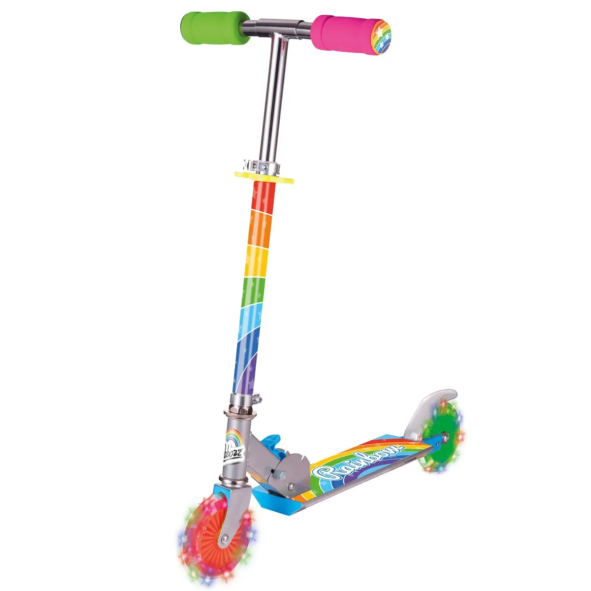 Ozbozz Rainbow Foldable Scooter With Light-Up Wheels For Ages 5+ 1