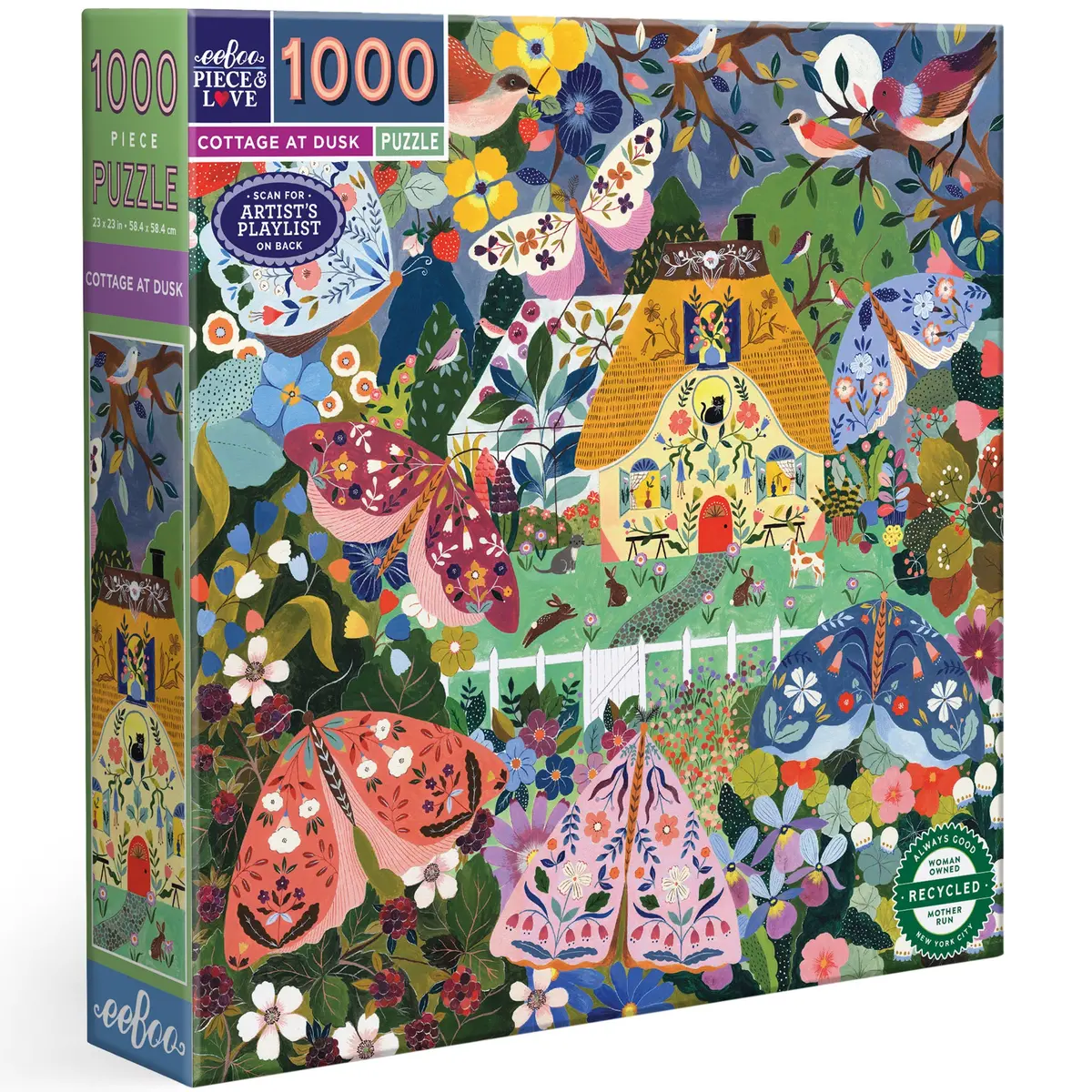 Eeboo Piece & Love Cottage At Dusk - 1000 Pc Puzzle 1
