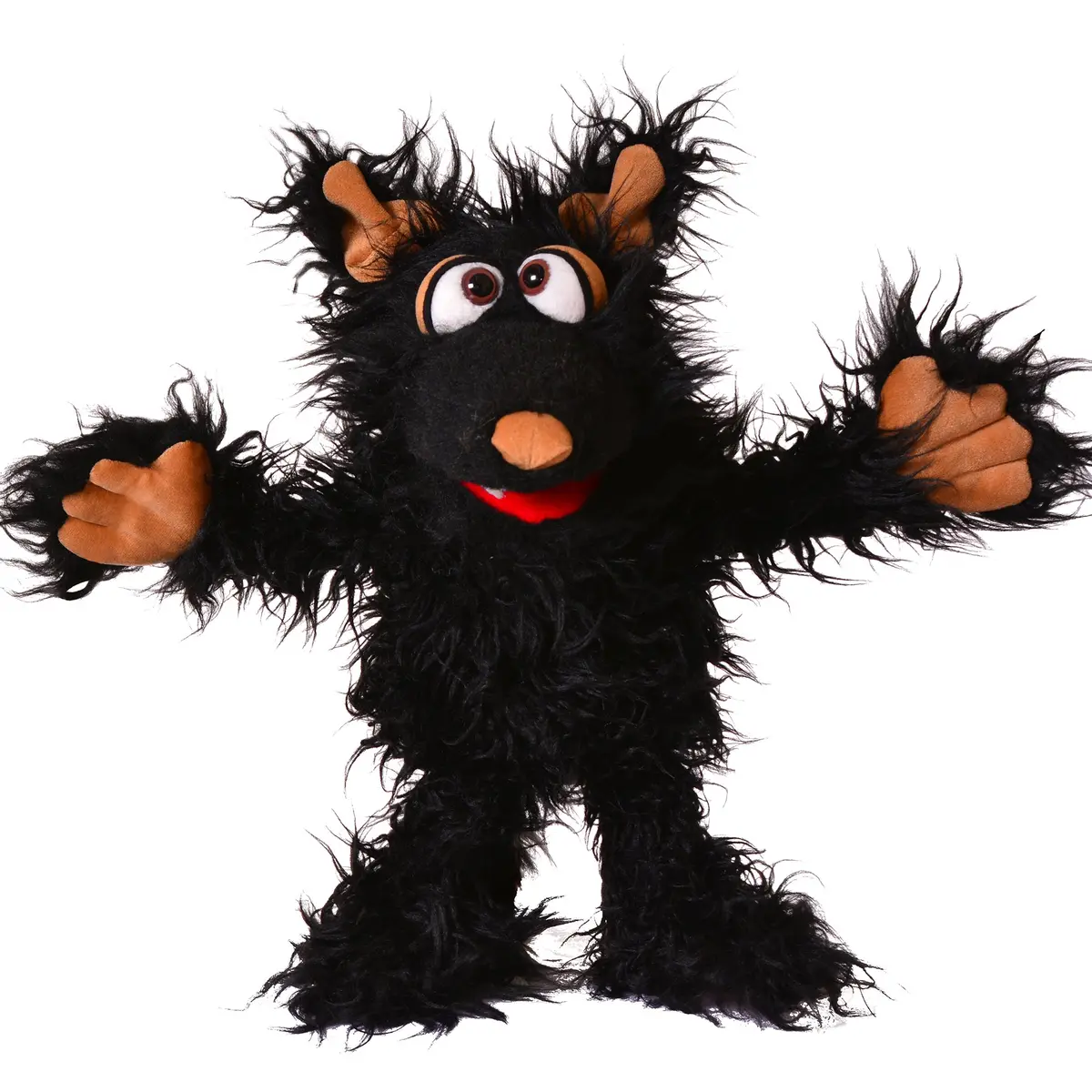 Living Puppets Grif The Black Dog - 12" Plush Hand Puppet, Handcrafted 1