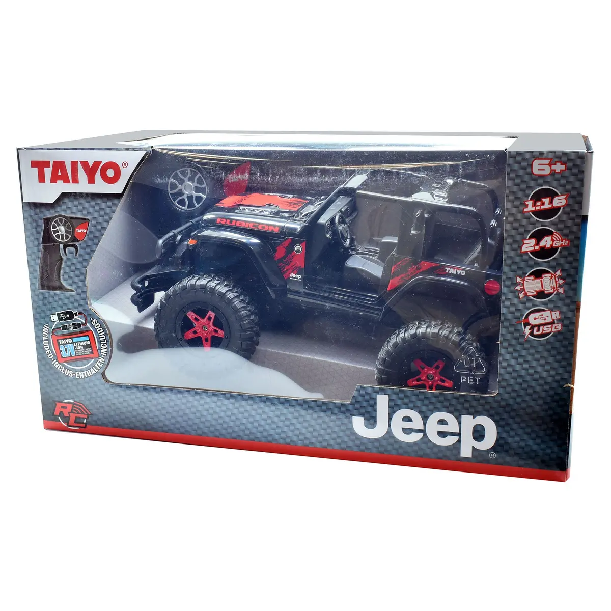 Taiyo Jeep Wrangler Rubicon 2 - 1:16 Scale R/C Vehicle - Black 1