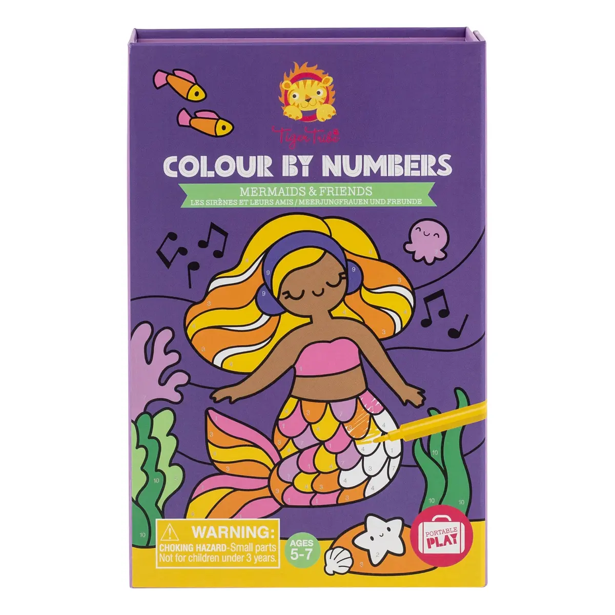 Tiger Tribe Mermaids & Friends Color By Numbers Activity Set - Includes Markers 1