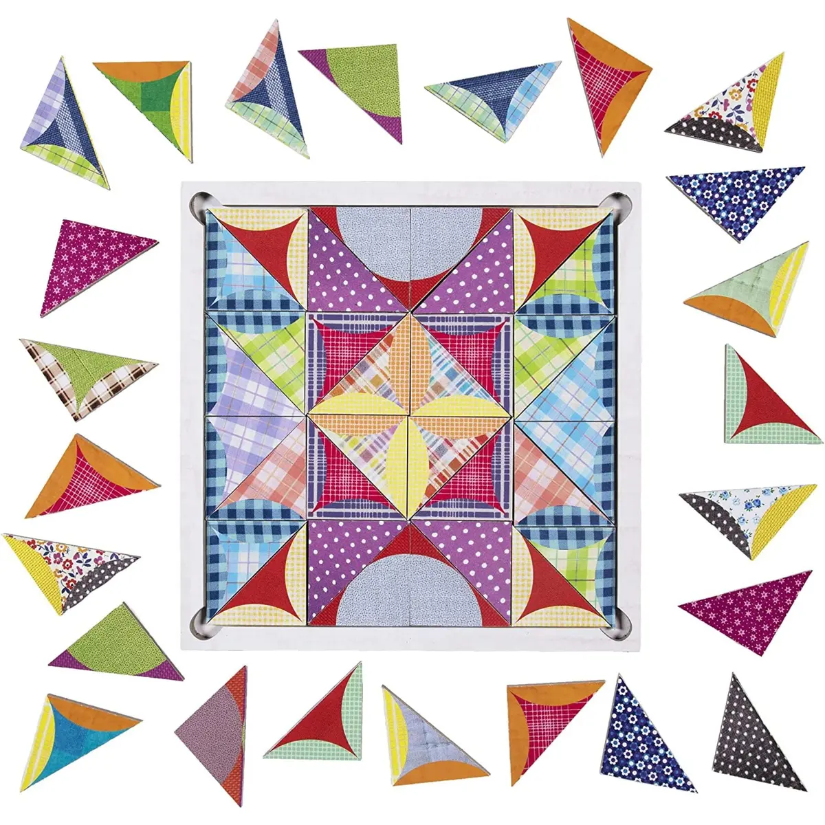 Eco-Friendly Patchwork Pattern Triangular Puzzle - 64 Pc 1