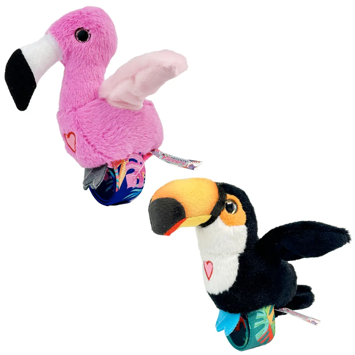Happy Yappers Interactive Plush Birds - Toucan & Flamingo 2 Pack 1