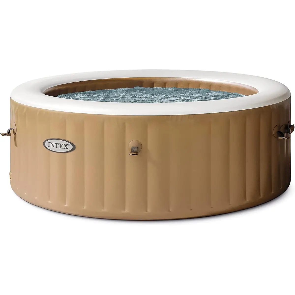 Intex Purespa Sahara Tan 4-Person Inflatable Hot Tub – 77" Round With Jets 1