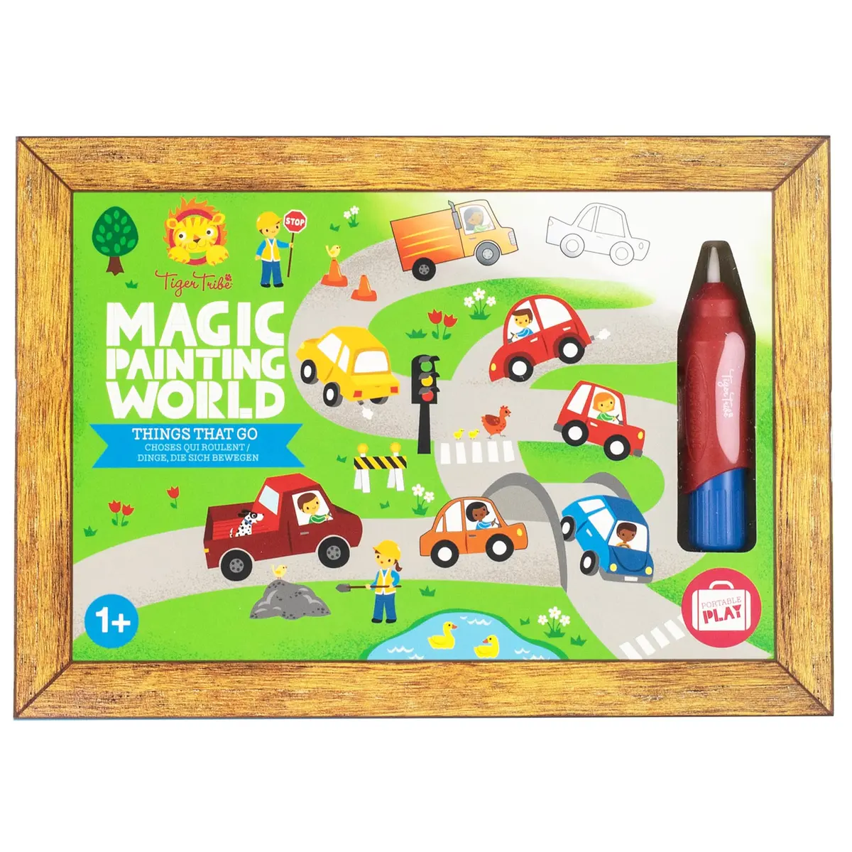 Tiger Tribe Magic Water Painting World - Things That Go - Reusable Coloring Cards 1
