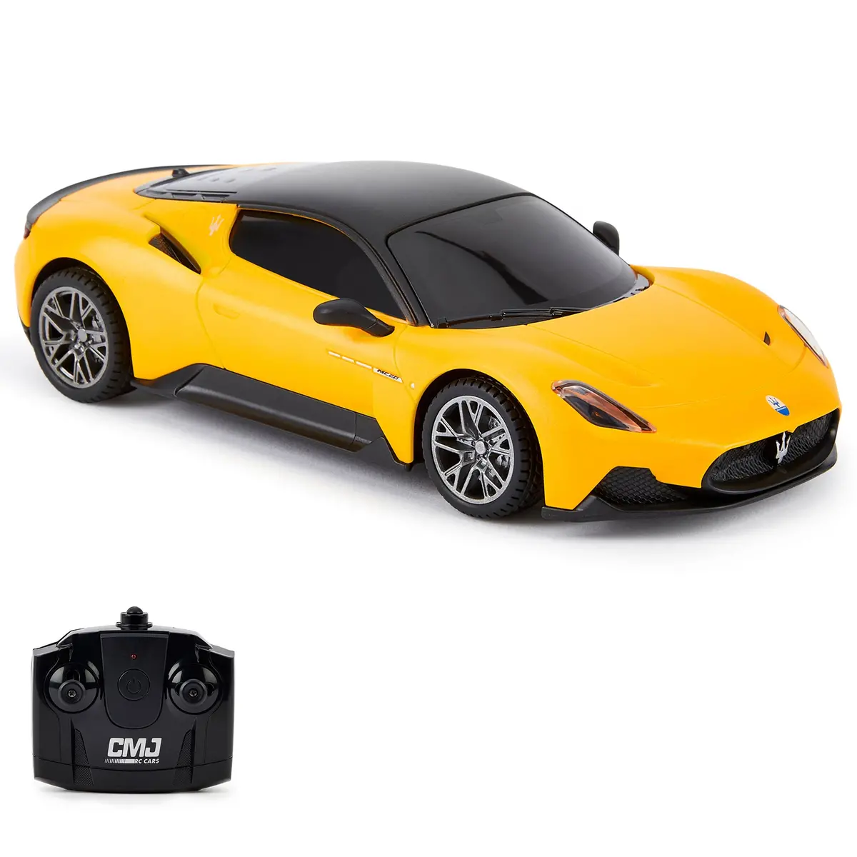 Cmj Rc Cars: Maserati Mc20 - 1:24 Scale Yellow Radio Control Sports Car With Led Headlights 1