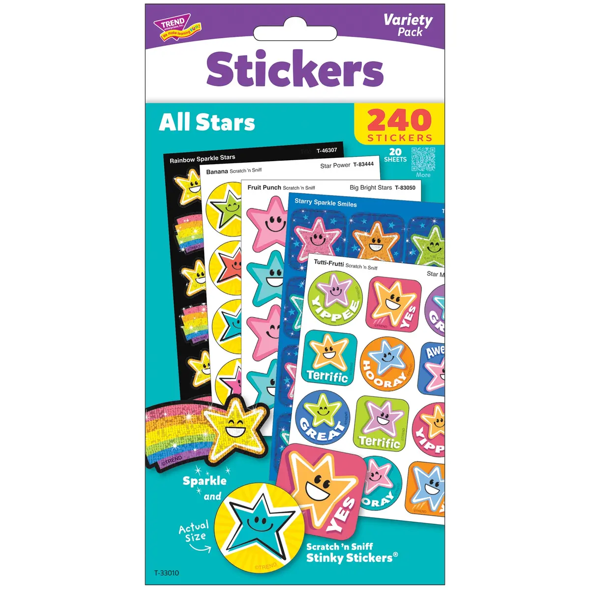 Trend Scratch 'N Sniff All Stars – 240Ct Scented Stickers, Star Celebration Pack 1
