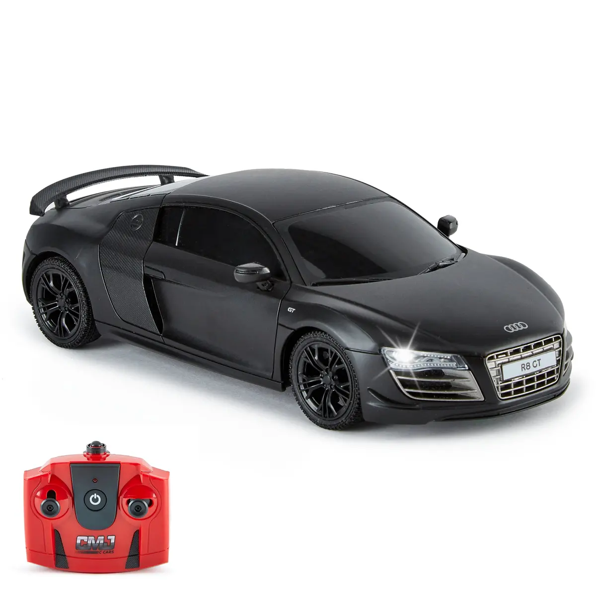 Cmj Rc Cars Audi R8 Gt - Black - 1:24 Scale Remote Control Car With Led Headlights And 2.4Ghz Racing Frequency 1